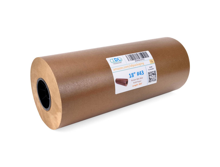 18" x 900' Wet Wax Paper, Brown